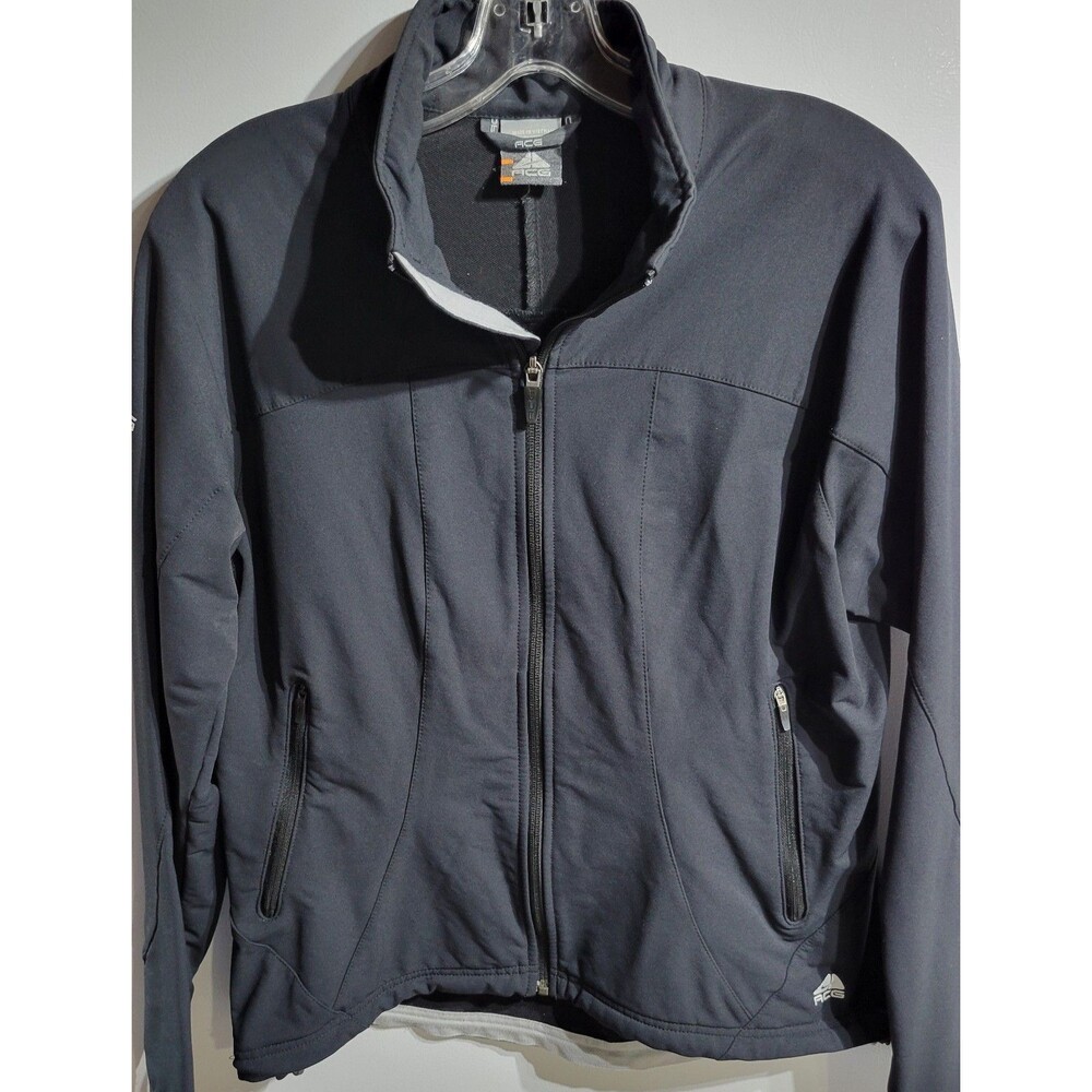 Nike ACG Shell Jacket Womens M Full Zip Black Nylon Stretch Active Run Hiking